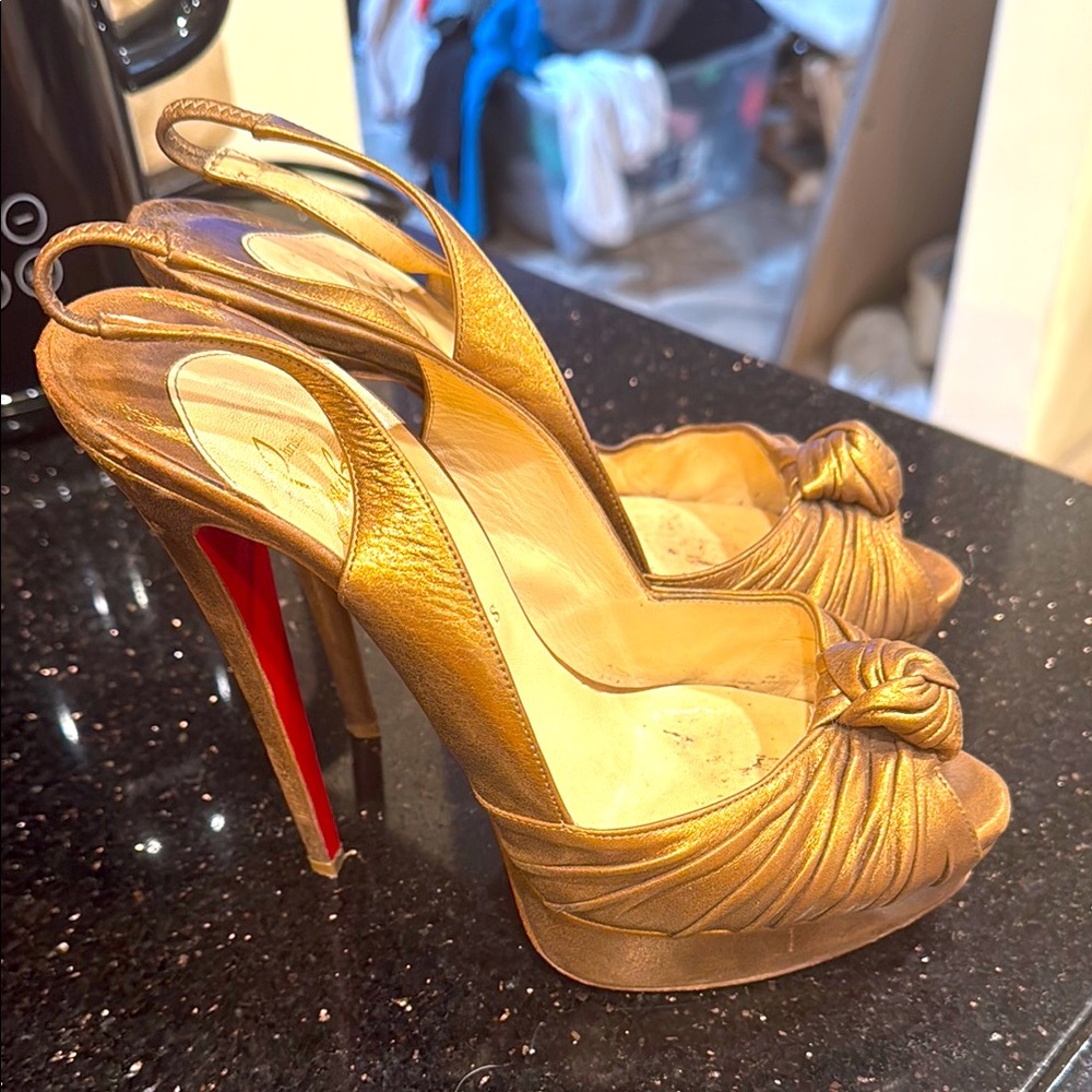 Gold Christian Louboutin Women's Heels
